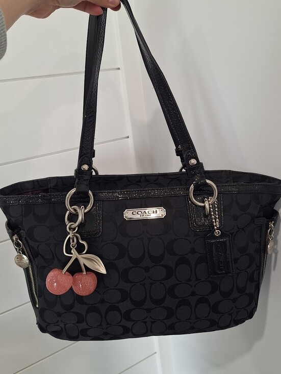Coach Handbags - Coach Black Canvas Tote Shoulder Bag